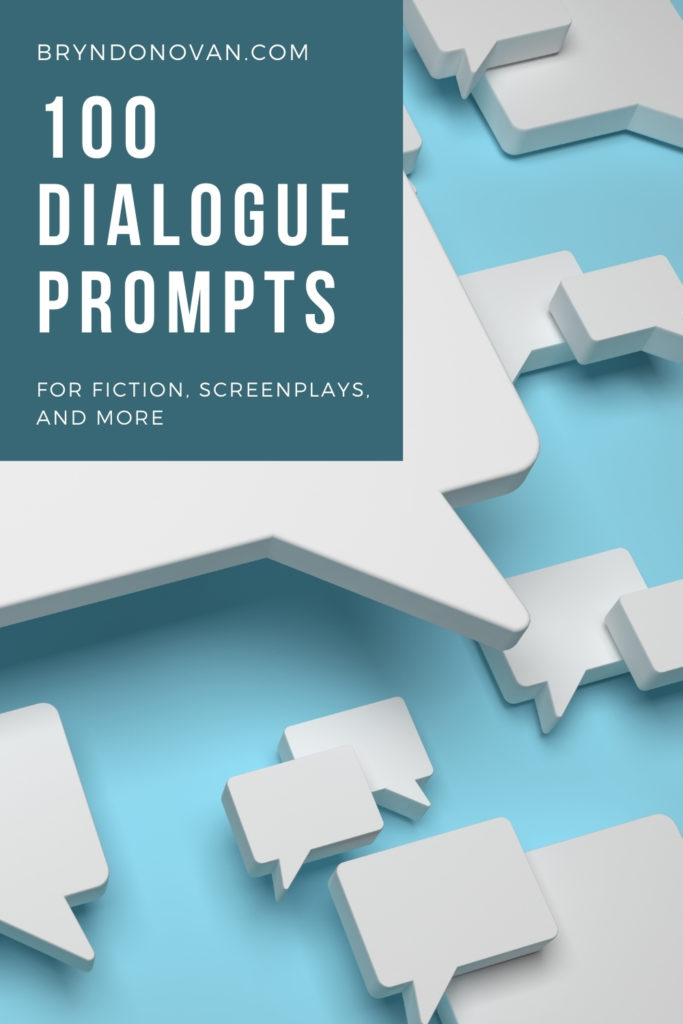 100 Dialogue Prompts for Fiction, Screenplays, and More | 3D dialogue balloons/bubbles