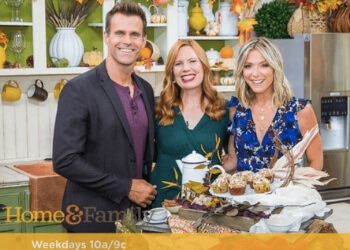 Best Things About 2018, Bryn Donovan. Photo of author with hosts of Hallmark Home and Family show.