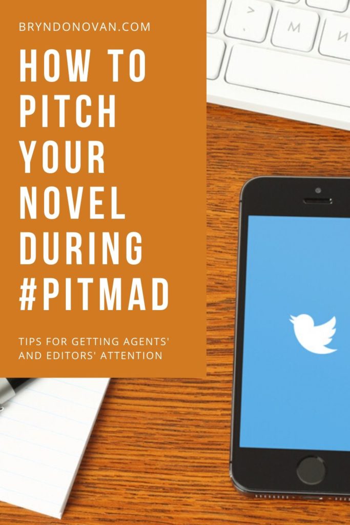 Image of phone with Twitter logo, paper and pencil, and keyboard | HOW TO PITCH YOUR NOVEL DURING PITMAD #pitch wars #pitmad advice #pitmad pitches #pitmad tips #twitter pitch contests #Twitter pitch parties