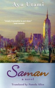 cover of the novel SAMAN, featuring buildings and trees #awesome books to read #books set in foreign countries #global reading challenge #read around the world #world reading challenge 