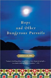 Cover of the book HOPE AND OTHER DANGEROUS PURSUITS, featuring a moon over a sea with cliffs in the background #awesome books to read #books set in foreign countries #global reading challenge #read around the world #world reading challenge