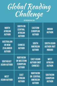 GLOBAL READING CHALLENGE graphic: read all about it at bryndonovan.com #awesome books to read #books set in foreign countries #global reading challenge #read around the world #world reading challenge