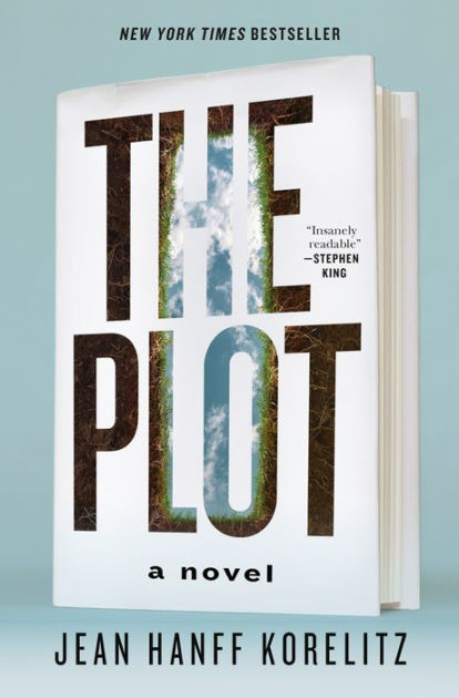 a book on a book cover: THE PLOT, a novel, Jean Hanff Korelitz