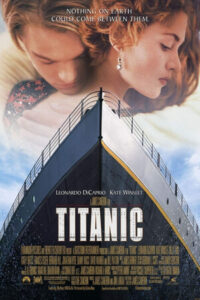 Titanic movie poster with Leo DiCaprio and Kate Winslet