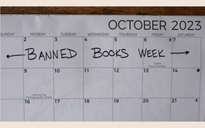 a calendar showing When is Banned Books Week 2023