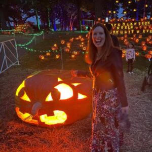 Bryn Donovan with giant pumpkin