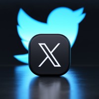 Twitter and X logos