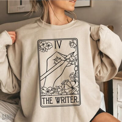 the writer tarot card sweatshirt