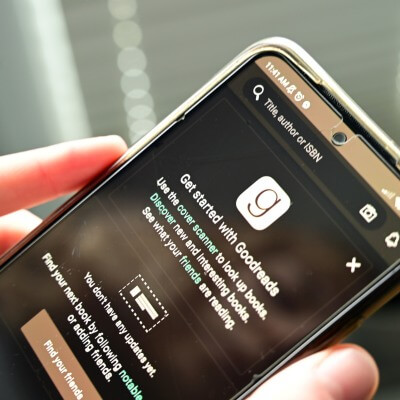 Goodreads app on phone