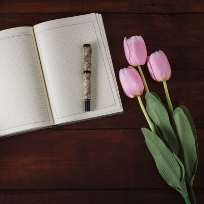 tulips and journal