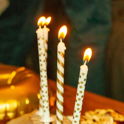 gold birthday candles